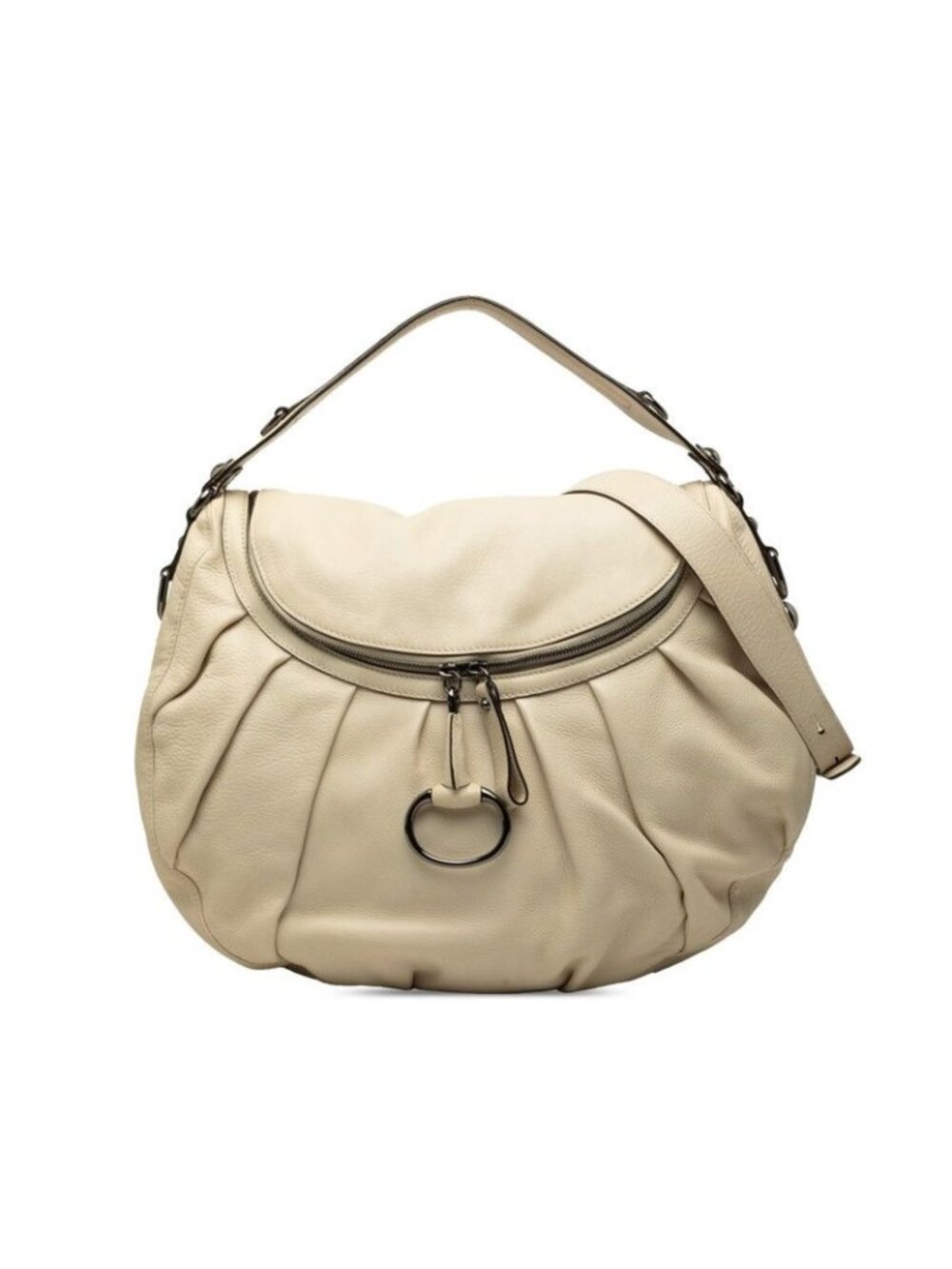 Gucci Icon Bit Handbag Bag 2-Way Ivory Leather